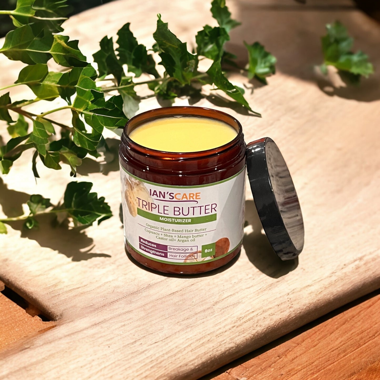 Triple Organic Hair Butter with Cupuacu Butter, Shea Butter, Mango Butter